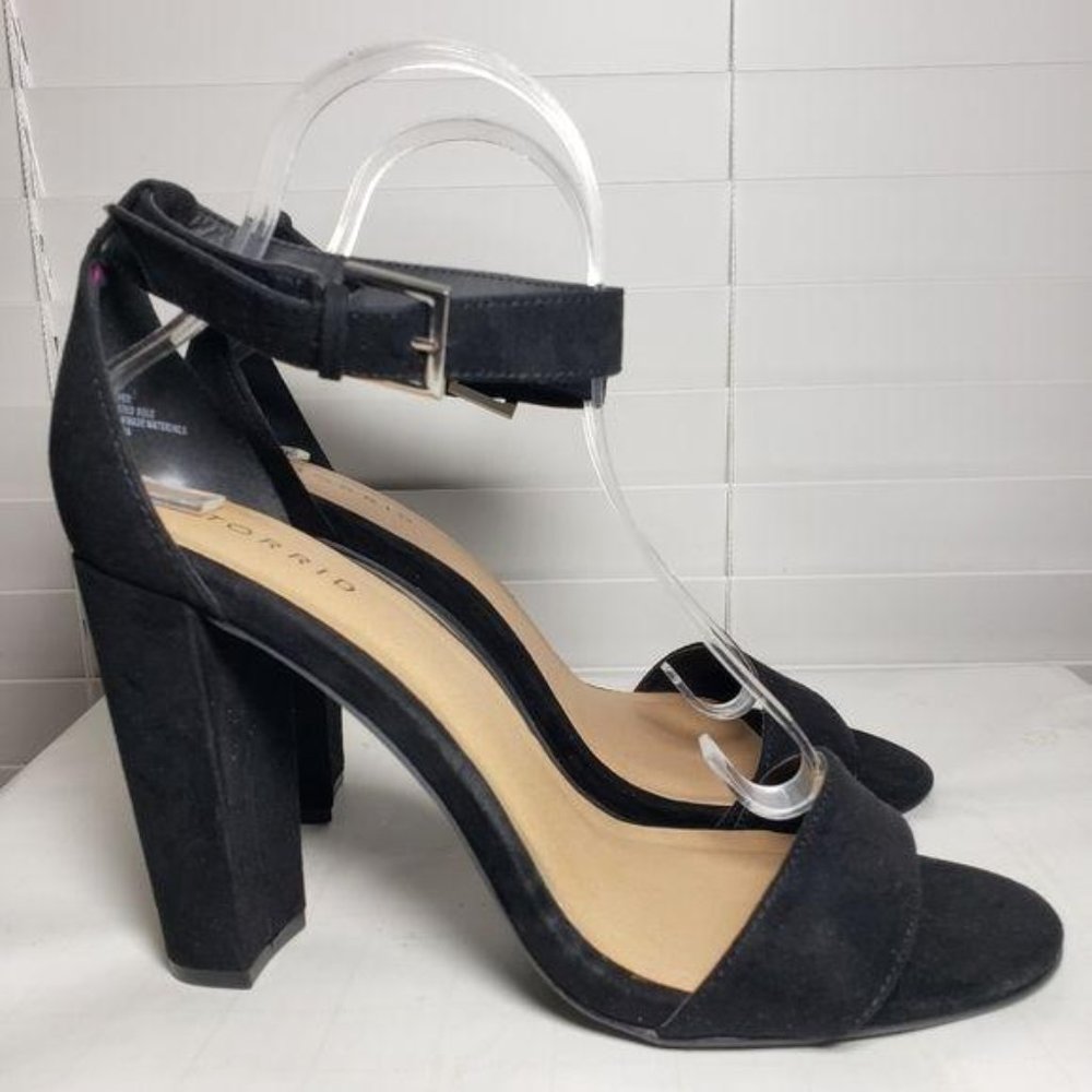 Torrid Black Two Strap Tapered Block Heels - Picture 4 of 11